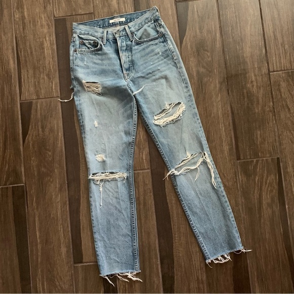 GRLFRND Karolina High Rise Skinny Distressed Jeans Butt Rip Little More Love 24 - Picture 4 of 15